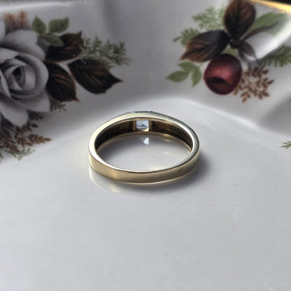 Vintage 14k gouden ring topaas princess cut