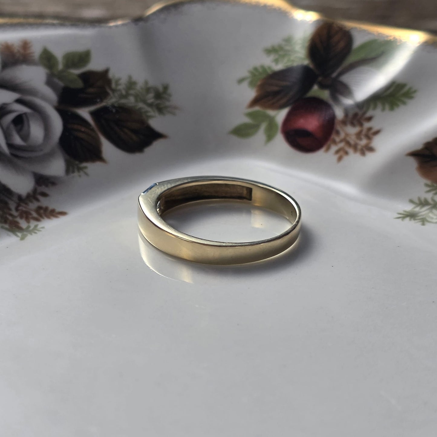 Vintage 14k gouden ring topaas princess cut