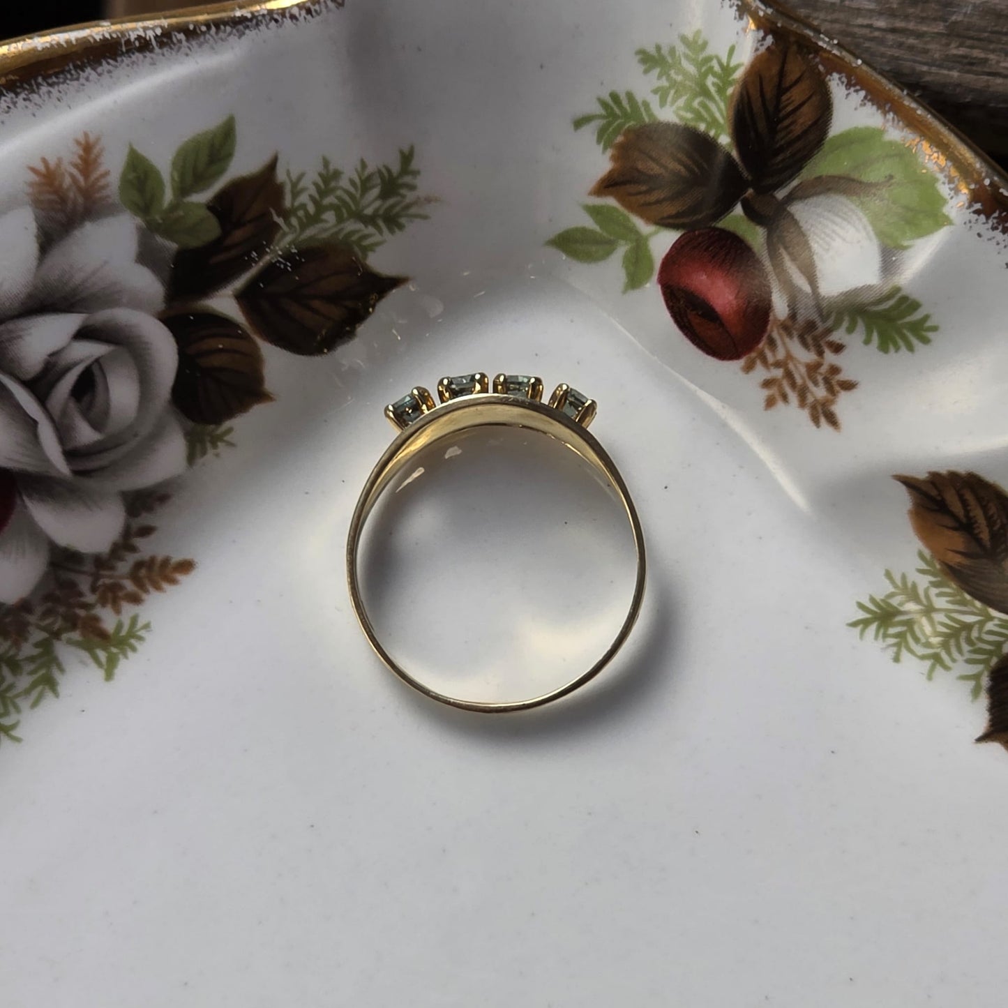 Vintage 14k gouden ring salie groene spinel