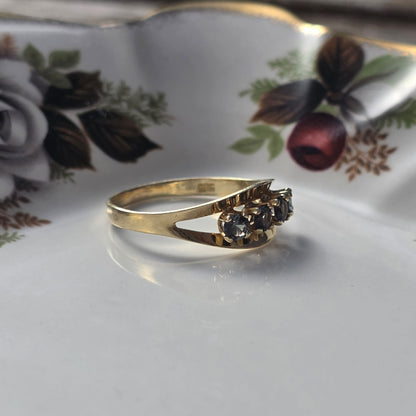 Vintage 14k gouden ring salie groene spinel