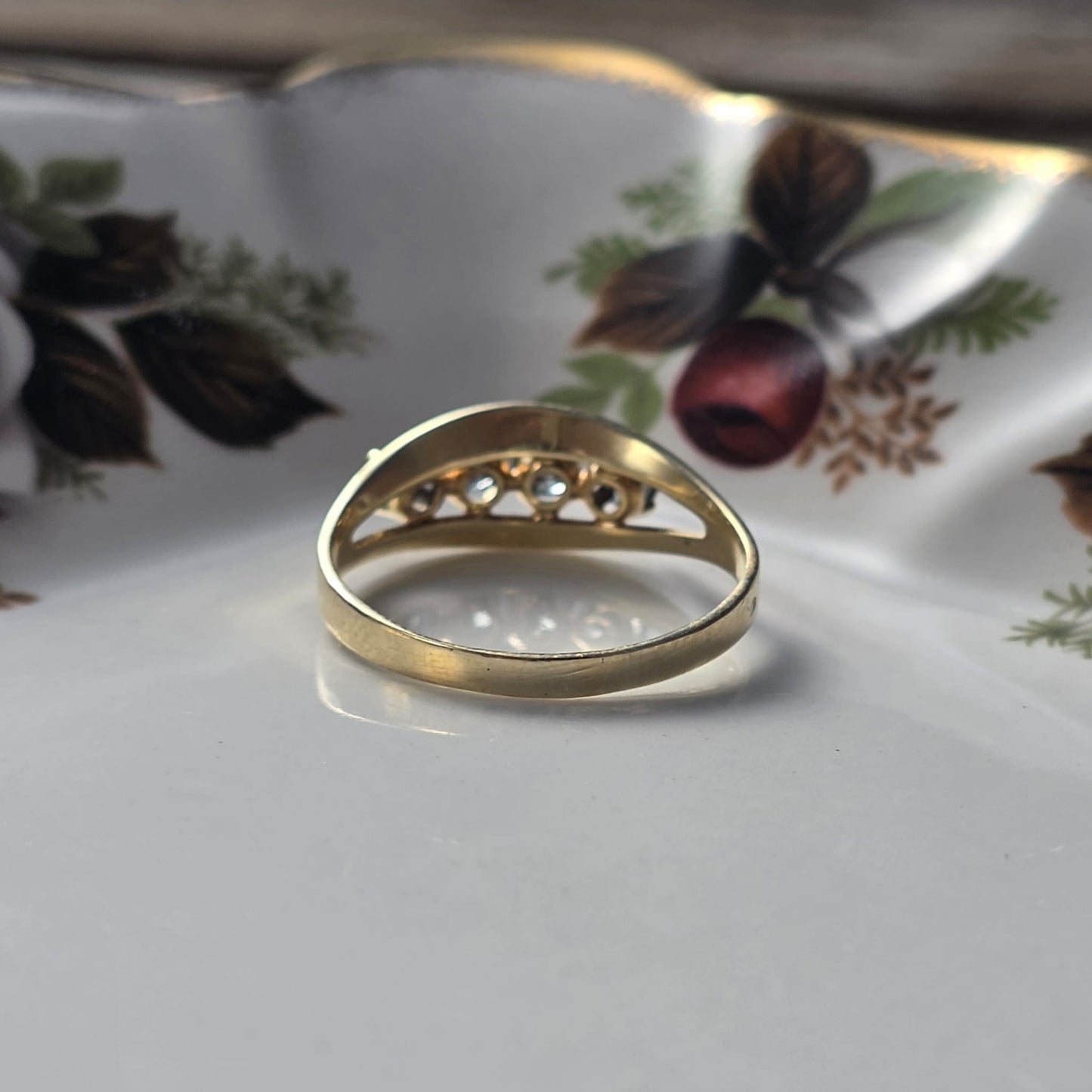 Vintage 14k gouden ring salie groene spinel
