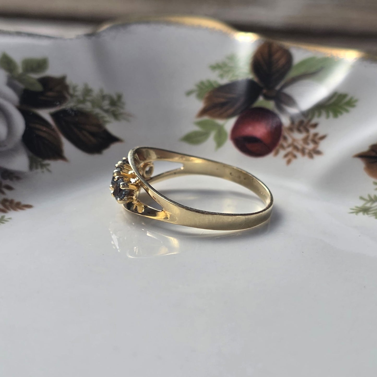Vintage 14k gouden ring salie groene spinel
