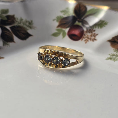 Vintage 14k gouden ring salie groene spinel