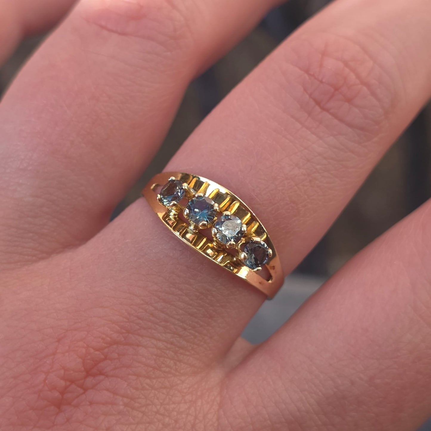 Vintage 14k gouden ring salie groene spinel