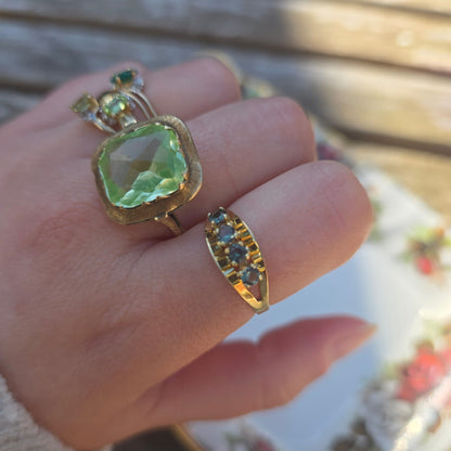 Vintage 14k gouden ring groene spinel