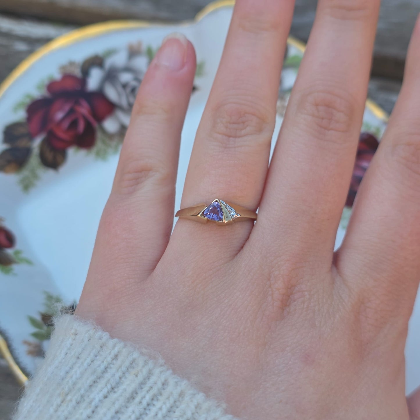 Vintage 10k ring met amethist