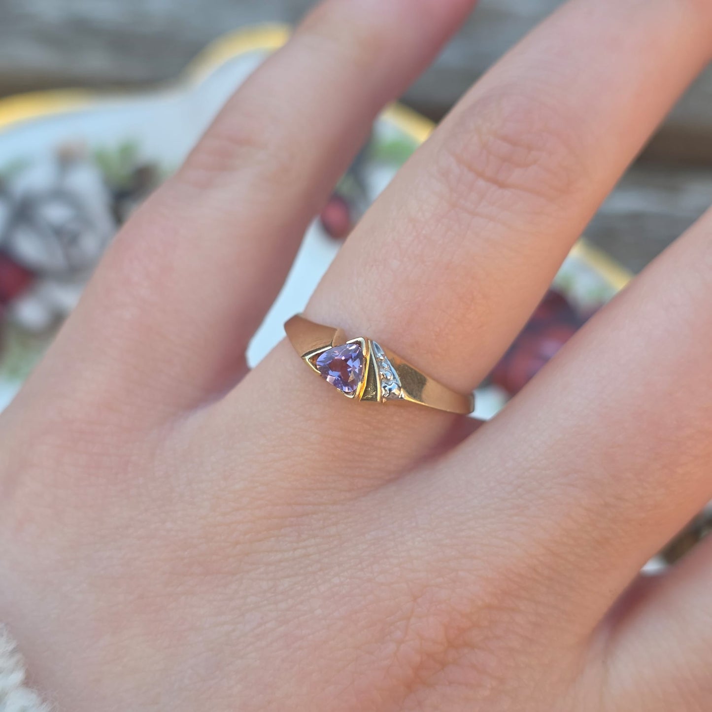 Vintage 10k ring met amethist