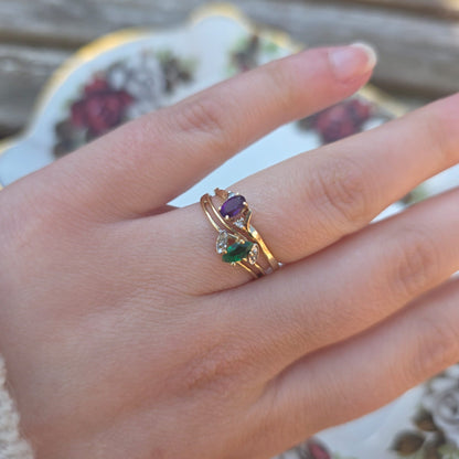 Vintage 10k ring met smaragd