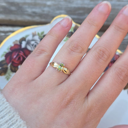 Vintage 10k ring met peridot