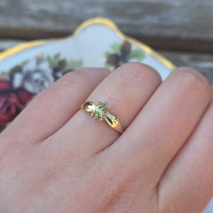 Vintage 10k ring met peridot