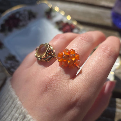 Vintage 10k ring met bewegende carneool