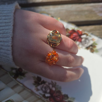 Vintage 10k ring met bewegende carneool