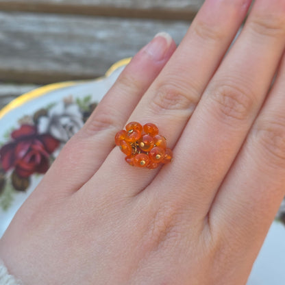 Vintage 10k ring met bewegende carneool