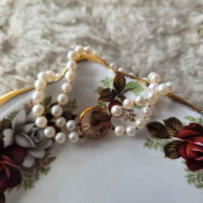 Antieke 14k rosé gouden parel armband