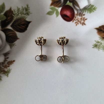 Vintage 14k gouden oorstekers diamant