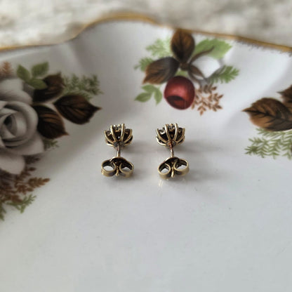 Vintage 14k gouden oorstekers diamant
