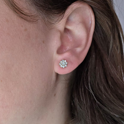 Vintage 14k gouden oorstekers diamant