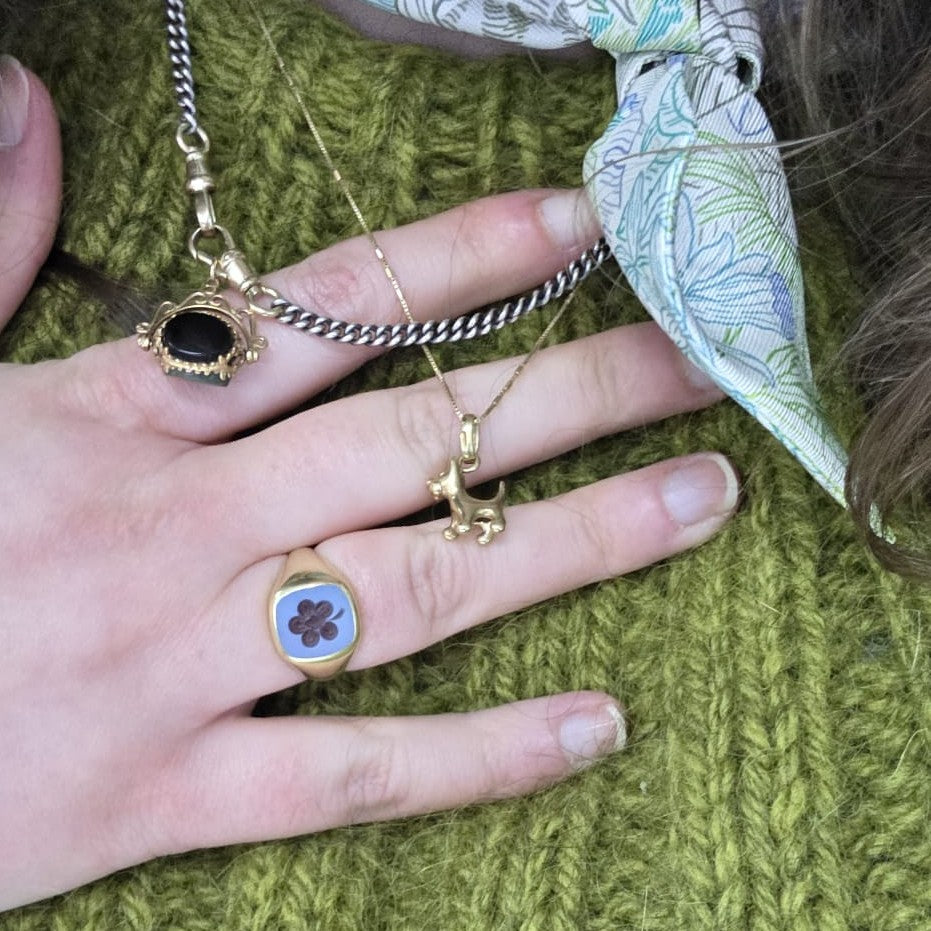 Vintage 14k gouden hanger terrier hondje