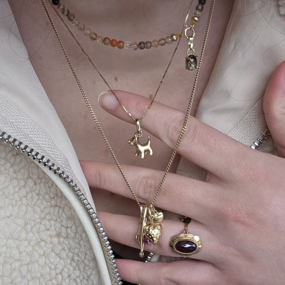 Vintage 14k gouden hanger terrier hondje