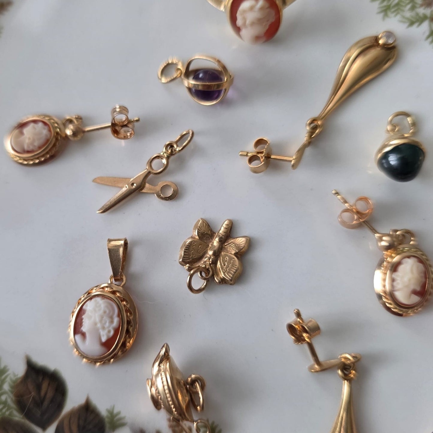 Vintage 18k gouden hanger camee