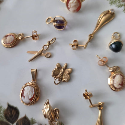 Vintage 18k gouden hanger camee