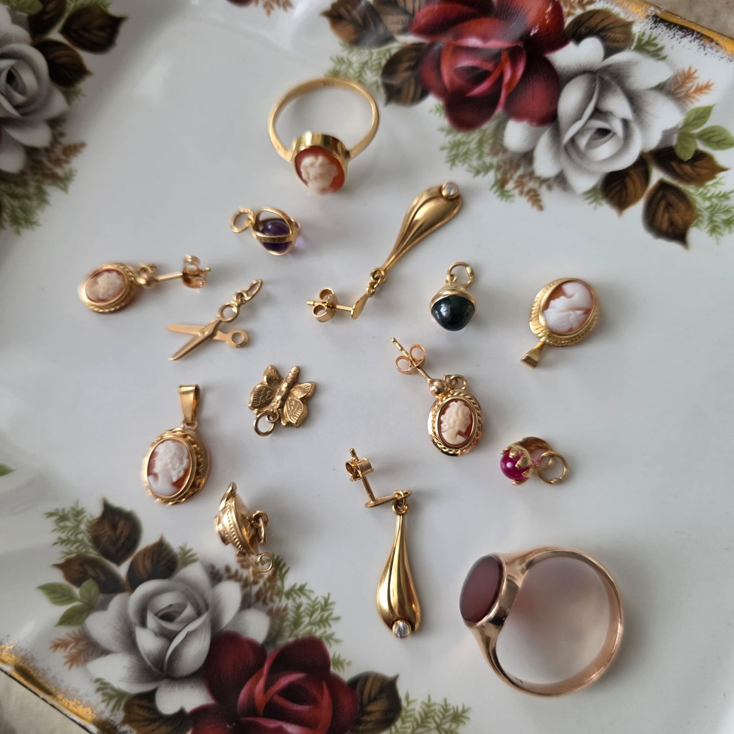 Vintage 18k gouden hanger schaar