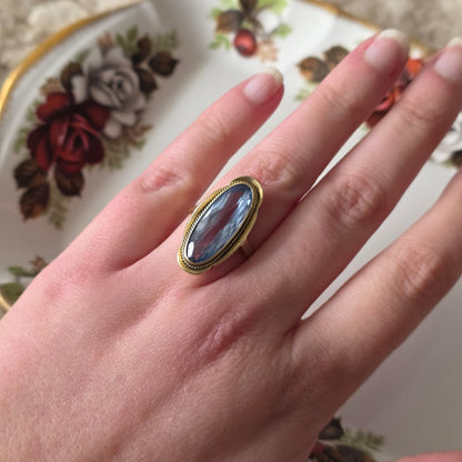 Vintage 14k gouden ring topaas statement