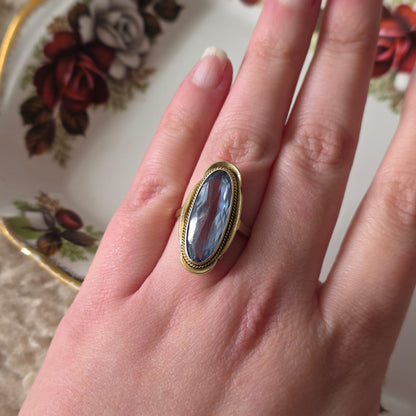 Vintage 14k gouden ring topaas statement