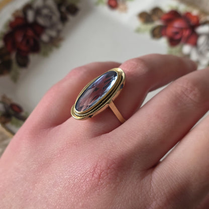Vintage 14k gouden ring topaas statement