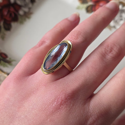 Vintage 14k gouden ring topaas statement