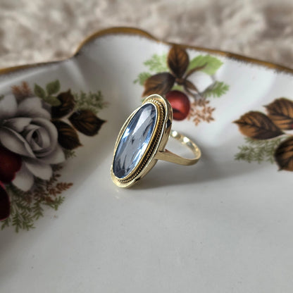 Vintage 14k gouden ring topaas statement