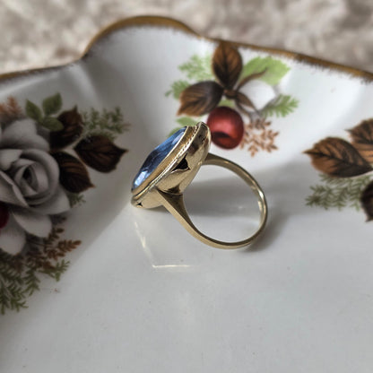Vintage 14k gouden ring topaas statement