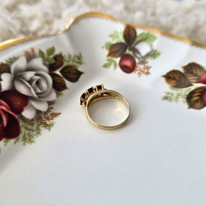 Vintage 8k gouden ring met granaat