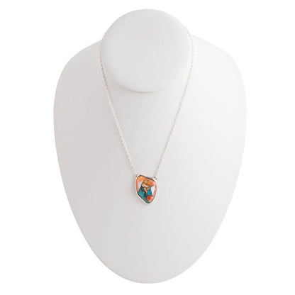 Barse Zilver Ketting Calciet, Turqoise, Stekeloester schelp