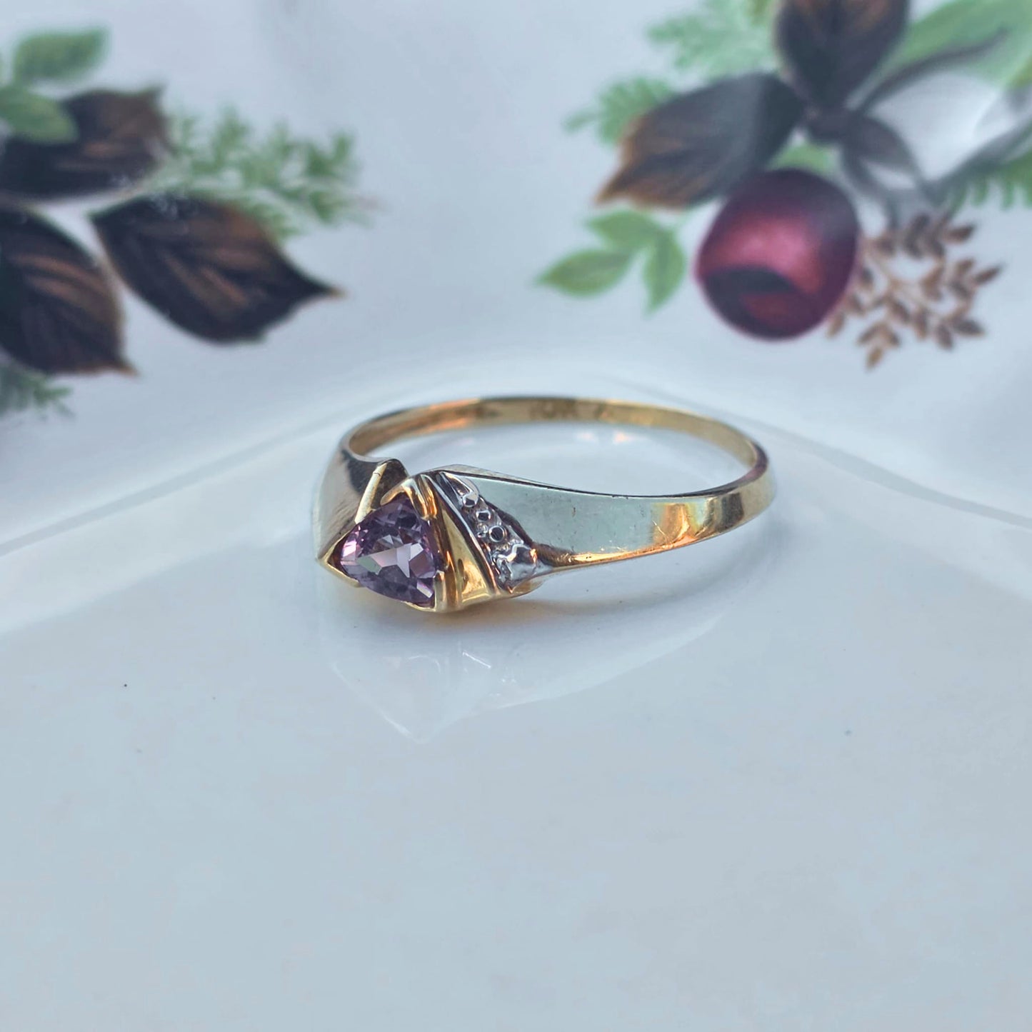 Vintage 10k ring met amethist