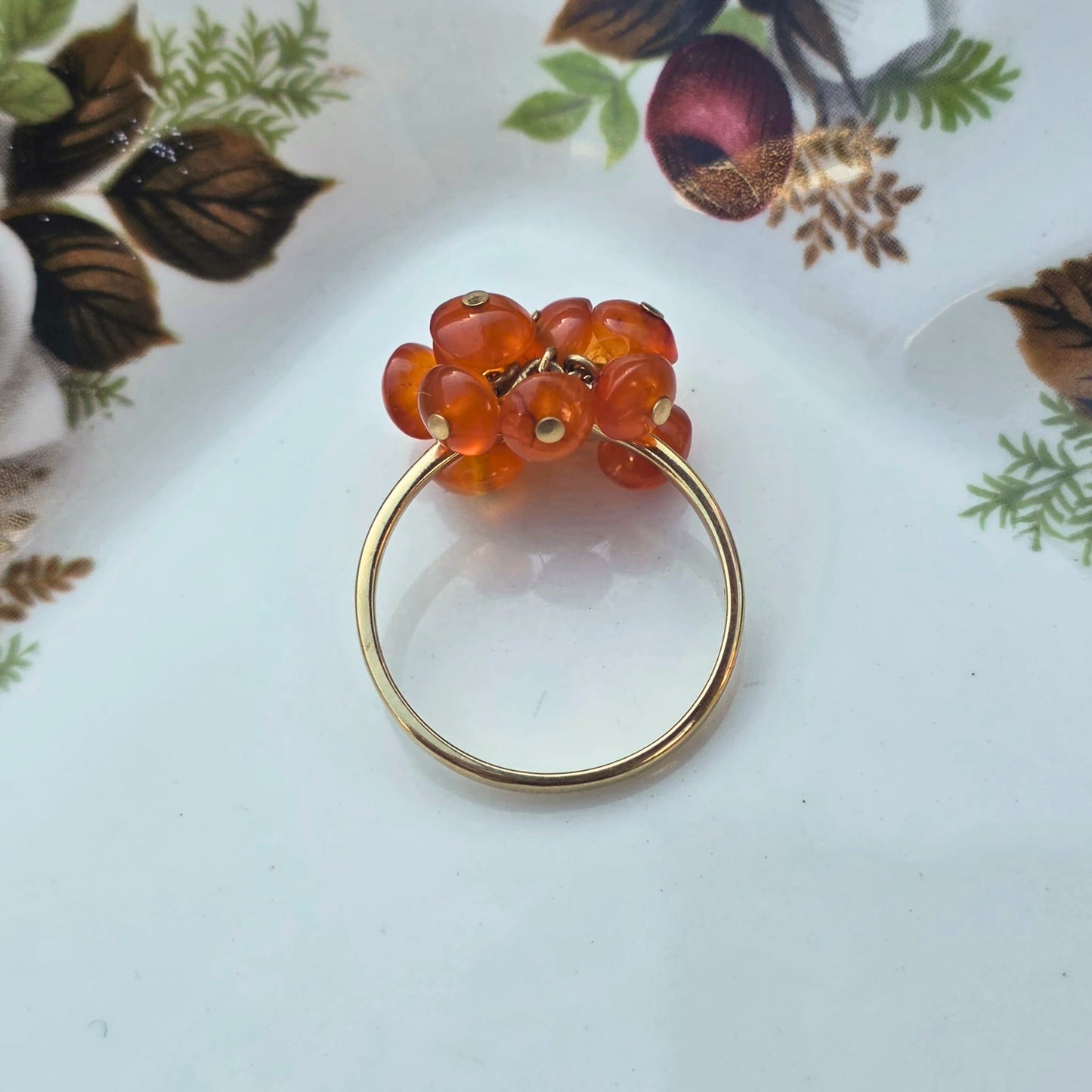 Vintage 10k ring met bewegende carneool