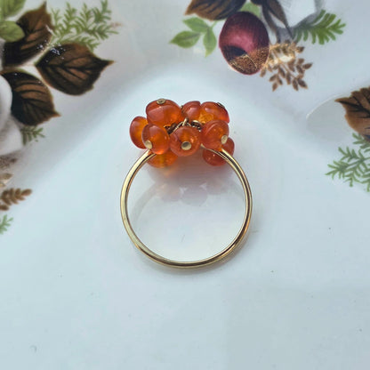 Vintage 10k ring met bewegende carneool