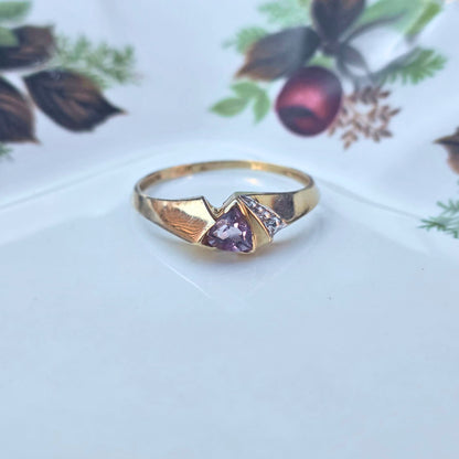 Vintage 10k ring met amethist