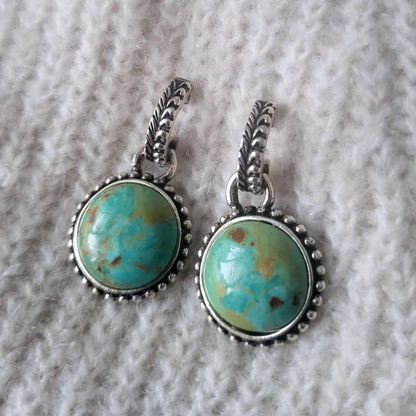 Barse Zilver Oorhangers Gevlochten Turquoise