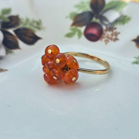 Vintage 10k ring met bewegende carneool