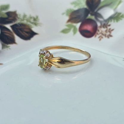 Vintage 10k ring met peridot