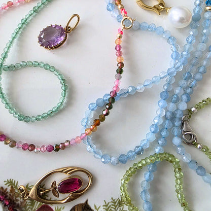 14k goud en mix toermalijn edelsteen armband