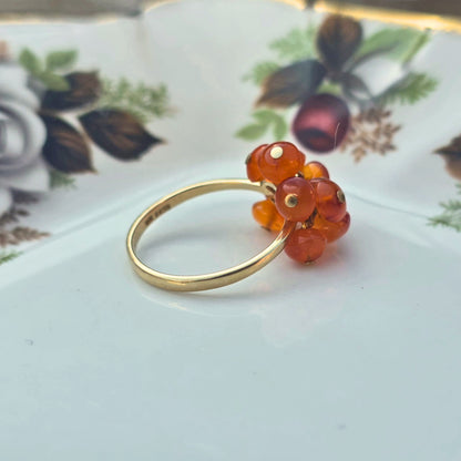 Vintage 10k ring met bewegende carneool