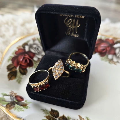 Vintage 8k gouden ring met granaat