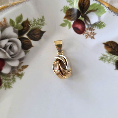 Vintage 18k gouden hanger tricolor
