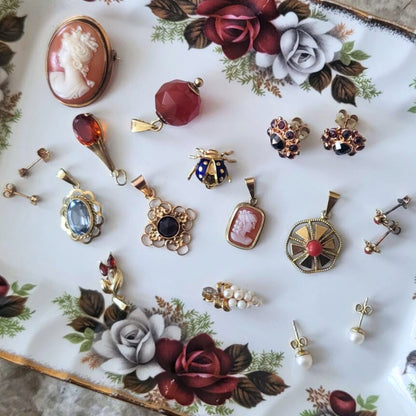 Vintage 14k gouden broche hanger camee