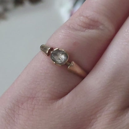 Antieke 14k roségouden ring met roosdiamant