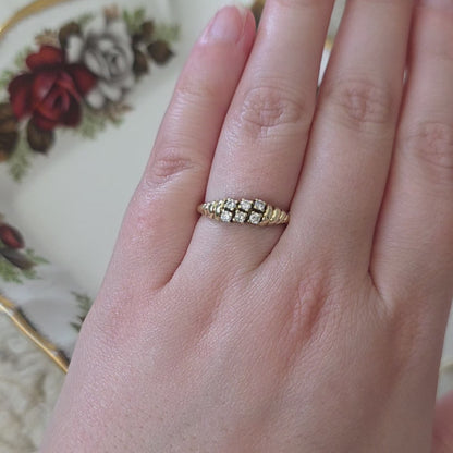 Vintage 14k gouden ring diamant 0.21ct