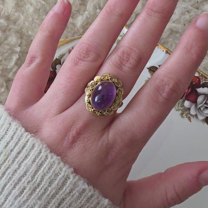 Vintage 14k gouden ring amethist