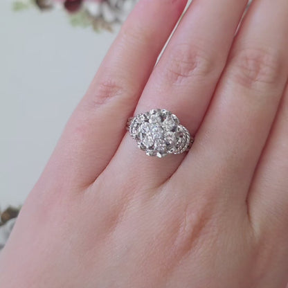 Vintage 18k witgouden ring met diamanten 0.56ct